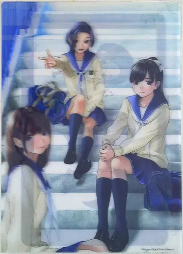 러브 플러스 3인 세트(계단 앉은 자세) 3D 클리어 파일