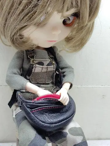 핸드메이드 천연 가죽 숄더백 브라이스 퓨어니모 리카짱 ic 인형