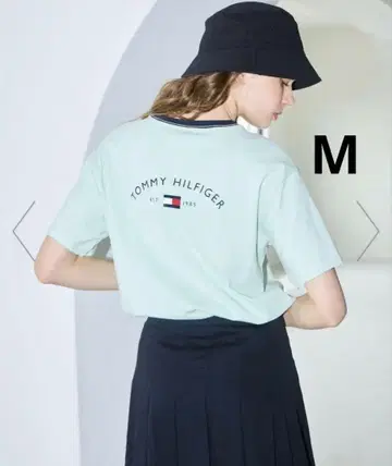 타미힐피거 링거 티셔츠 남성용/여성용 그린 M