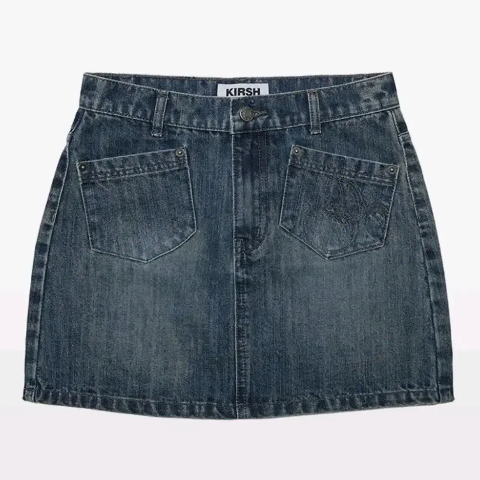 [ KIRSH ]★CHERRY STITCH DENIM SKIRT KIRSH | 키르시 Kirsh Cherry Stitch Denim Skirt [Blue] #키르