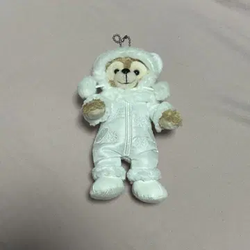 더피 화이트 윈터 타임 원더스 봉제 인형 배지 키링