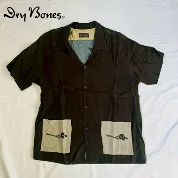 Dry Bones 드라이 본즈 스컬 공 오픈 카라 셔츠