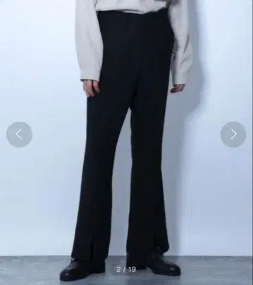 HARE 남성용 프론트 슬릿 플레어 팬츠 M 블랙