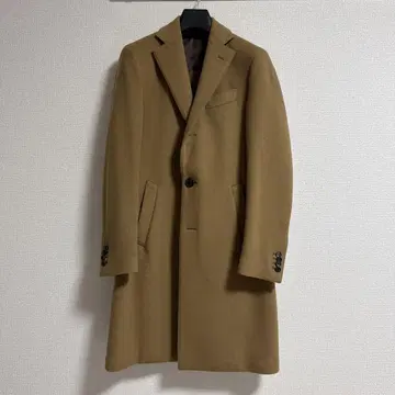 LARDINI 울 체스터 필드 코트 카멜 44