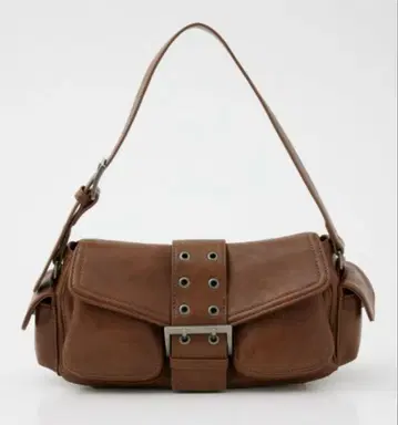 SLY FRONT BUCKLE HOBO BAG 브라운