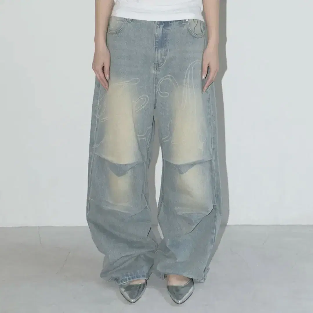 Fancy Club Angel Vintage Washing Pintuck Pants wts on