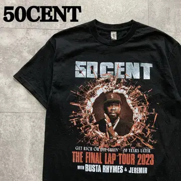 50CENT 50 센트 그래픽 양면 프린트 힙합 티셔츠