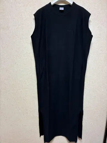Chanpion 블랙 티셔츠 프렌치 롱 원피스