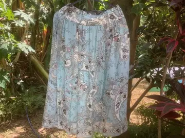 YUKI TORII 유키토리이 드레이프 스커트 스카이블루