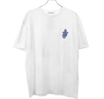 JW ANDERSON 로고 자수 티셔츠 화이트 제이 더블 앤더슨