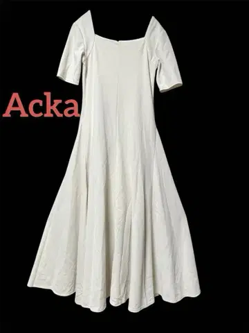 아카 Acka 스퀘어 넥 플레어 롱 원피스