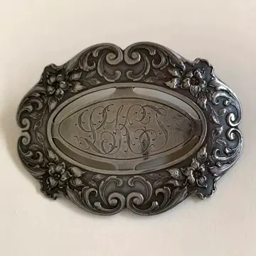 영국 스털링 실버 모노그램 브로치 홀마크 각인