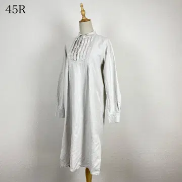 45rpm 45R 밴드 카라 린넨 블렌드 원피스 턱