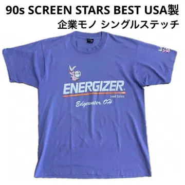 90s SCREEN STARS BEST 블랙 택 기업 로고 XL 퍼플