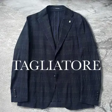 미사용급 TAGLIATORE 테일러드 자켓 시어서커 네이비