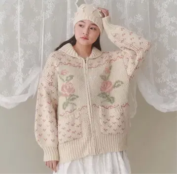 merry jenny 메리 제니 rose 코위찬 니트 핑크