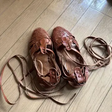CHAMULA 스트랩 샌들 가죽 브라운 23cm 표기