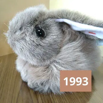 ty 봉제 인형 토끼 비니 베이비 라이트 브라운 토끼 1993