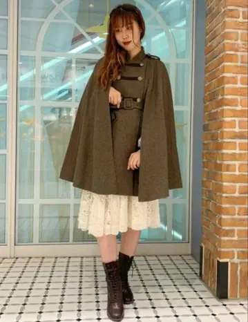 axes femme 나폴레옹 망토 스타일 코트 M 브라운