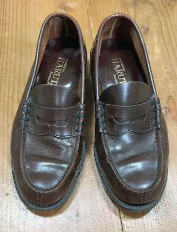 USED HARUTA 로퍼 브라운(24.5cm EEE/천연 가죽)