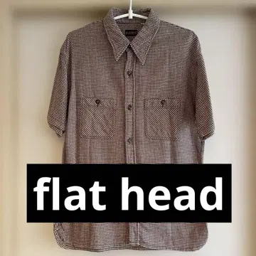 플랫 헤드 하운드투스 체크 42 flat head 린넨
