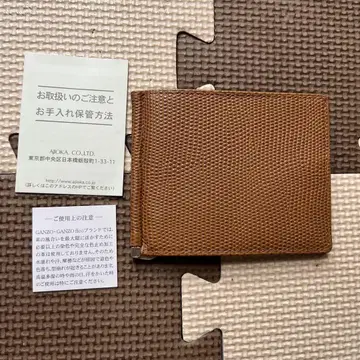 미사용품 fico 가죽 머니 클립 2단 접이식 지갑 GANZO
