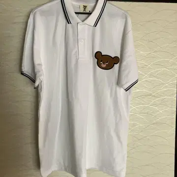 MUTO BEAR 화이트 피케 셔츠 3L
