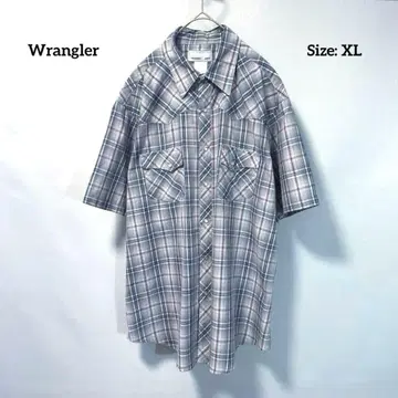 Wrangler 랭글러 웨스턴 체크 셔츠 반팔 그레이 계열 XL
