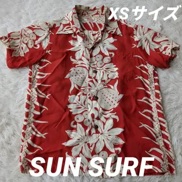 SUN SURF 선 서핑 하와이안 알로하 셔츠 XS 후르츠 올 패턴