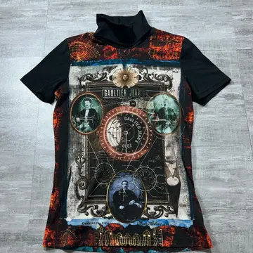 새상품급 GAULTIER 장 폴 고티에 티셔츠 터틀넥 올 패턴