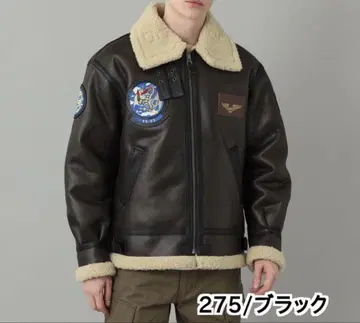 ALPHA B-3 패치 페이크 무스탕 플라이트 자켓 블랙 S