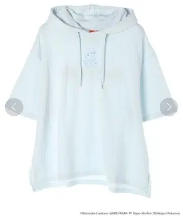 팽도리 후드 부착 티셔츠 라이트 블루