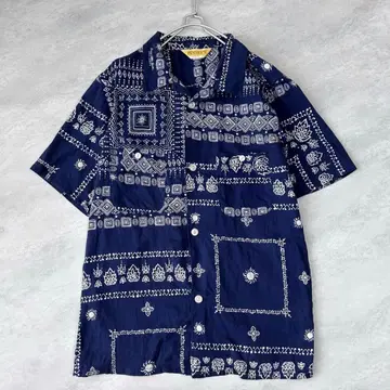 PENNEY'S 페니스 빈티지 70년대 반다나 반팔 셔츠 L 사이즈