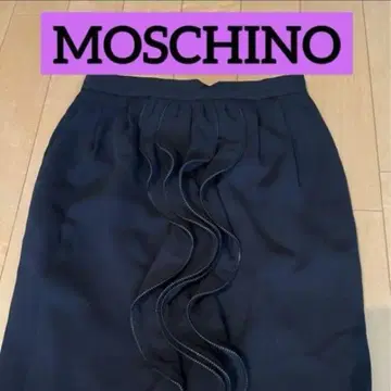 MOSCHINO 블랙 물결 장식 스커트 모스키노