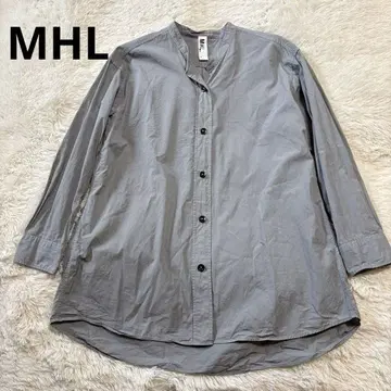 MHL 마가렛호웰 코튼 노카라 긴팔 셔츠 L 2022