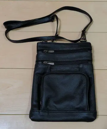 도서 소가죽 다기능 숄더백 블랙