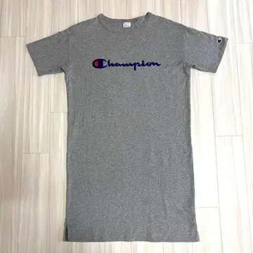 Champion 챔피온 그레이 반팔 원피스 자수 L 사이즈