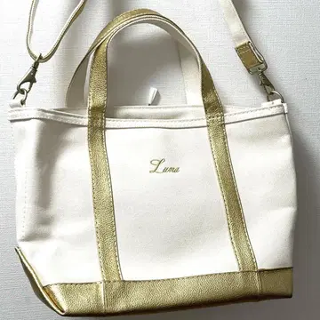 L.L.Bean 캔버스 2way 토트백 골드 가죽
