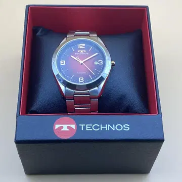 TECHNOS 테크노스 남성용 손목시계 날짜 쿼츠식 인기 레어 박스 포함