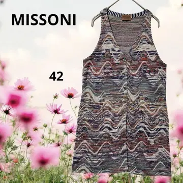 MISSONI 미쏘니 니트 롱 베스트 멀티 컬러 42 이탈리아제