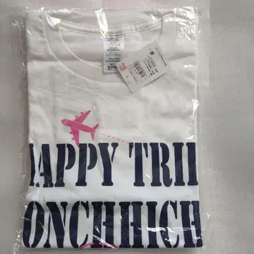 몬치치 티셔츠 M 사이즈 화이트 45주년 스탬프 패턴 세키구치