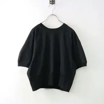 크로셰 CLOCHE 래글런 슬리브 상의 블랙 검정 티셔츠