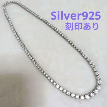 새상품급 실버 925 CZ 테니스 목걸이