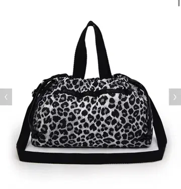 E/W CITY DRAWSTRING BAG 업타운 레오파드/블랙