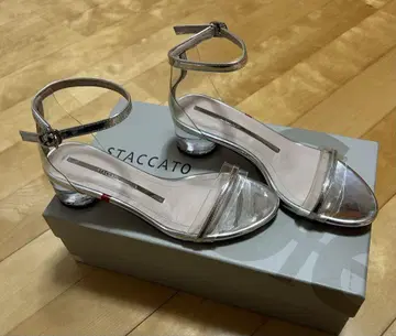STACCATO 스타카토 스트라이프 힐 샌들 클리어 22.5
