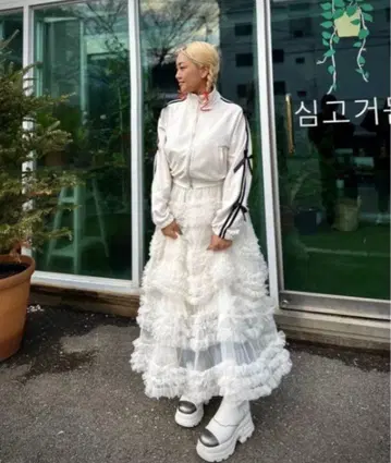 ipugo/이푸고 레이스 캉캉 샤샤 스커트