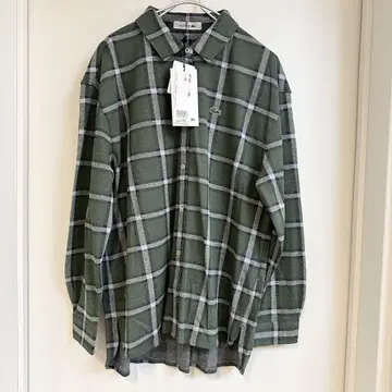 LACOSTE 라코스테 택 포함 새상품 체크 셔츠 빅 사이즈 린넨