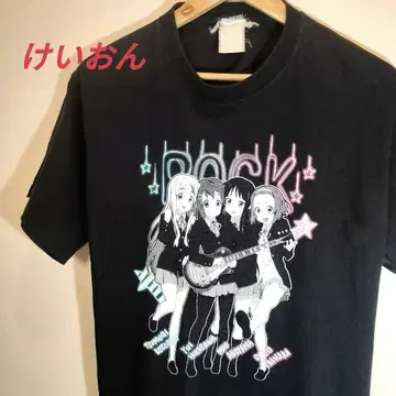 레어 상품 케이온! 애니메이션 티셔츠 택 손상 블랙