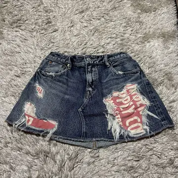 DENIM&DUNGAREE 데미지 데님 미니 스커트 사이즈 160