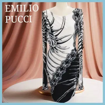 새상품급 EMILIO PUCCI 원피스 드레스 타이트 올 패턴 얇은 소재